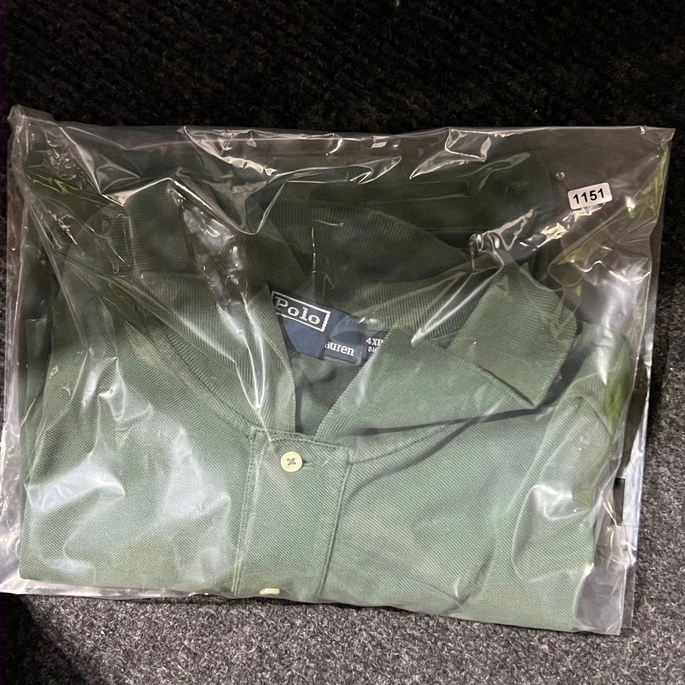 Polo Ralph Lauren Polo Shirt Mens 4XB Green Big Pony Short Sleeve Cotton Mesh